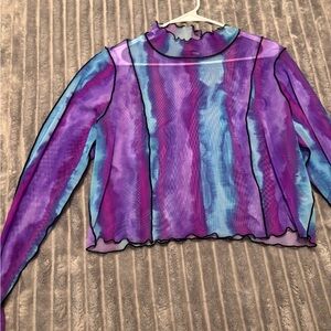 Sheer Purple and Blue Women's Top